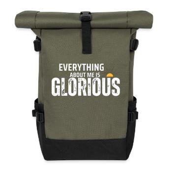 ALLES AN MIR IST HERRLICHES DESIGN - Rolltop Rucksack - Olive/Schwarz - Vorne