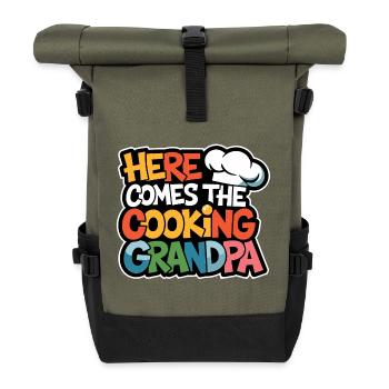 Here comes the cooking grandpa - Roll Top Backpack - olive/black - Front