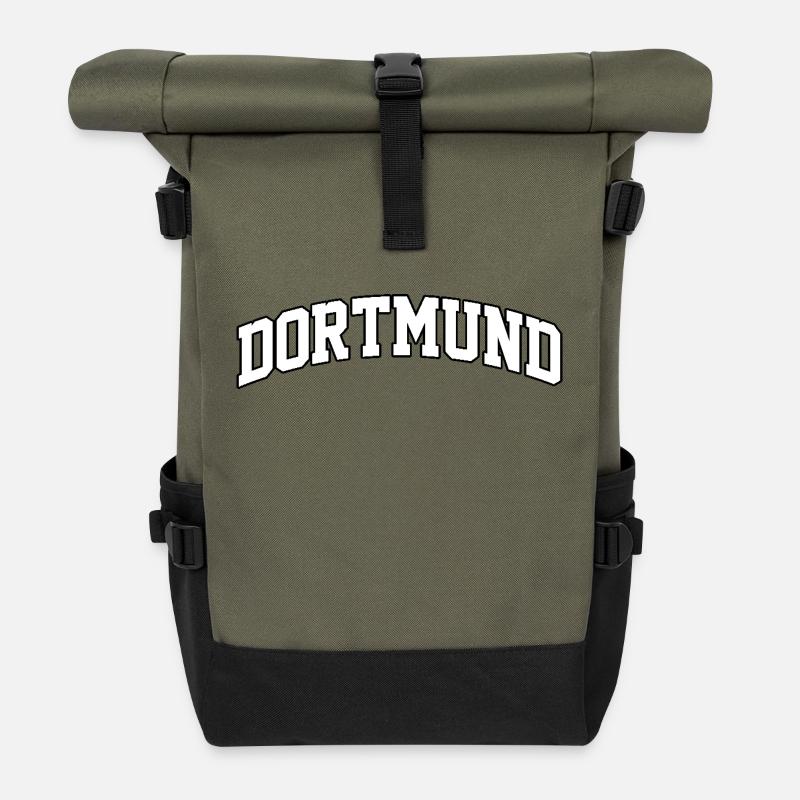 Dortmund logo: Collegiate design with a dynamic style - Roll Top Backpack - olive/black