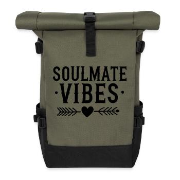 Soulmate Vibes - Roll Top Backpack - olive/black - Front