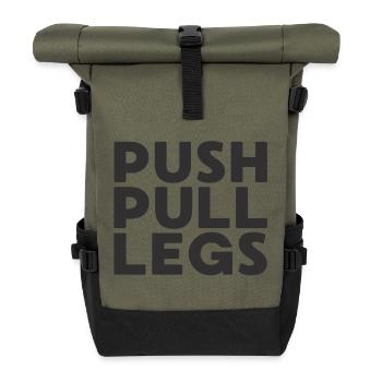 Push Pull Legs Repeat Trainingssplit - Roll Top Backpack - olive/black - Front