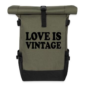 Love is vintage - Rolltop Rucksack - Olive/Schwarz - Vorne
