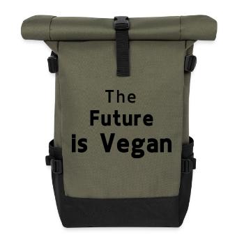 The future is vegan - Roll Top Backpack - olive/black - Front