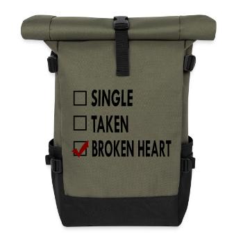 SINGLE noir blanc BROKEN - Sac à dos roll top - olive/noir - Devant
