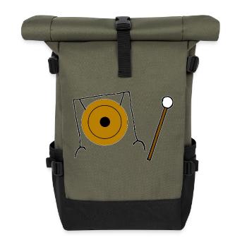 Gong, Cymbals, Instrument, Sound - Roll Top Backpack - olive/black - Front