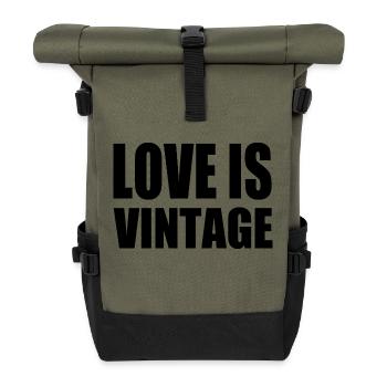 Love is vintage - Rolltop Rucksack - Olive/Schwarz - Vorne