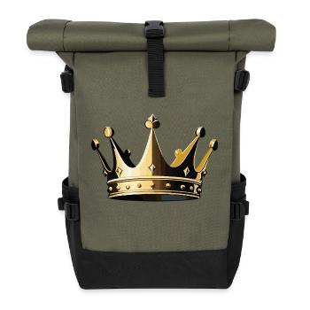 Couronne - Motifs royaux sympas - Sac à dos roll top - olive/noir - Devant