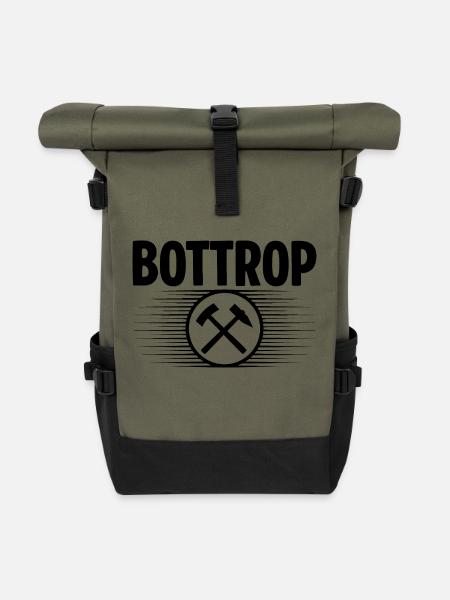 Bottrop Bergbau - Rolltop Rucksack - Olive/Schwarz