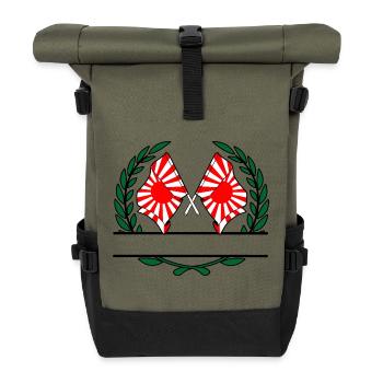 Rising Sun with Namespace - Roll Top Backpack - olive/black - Front