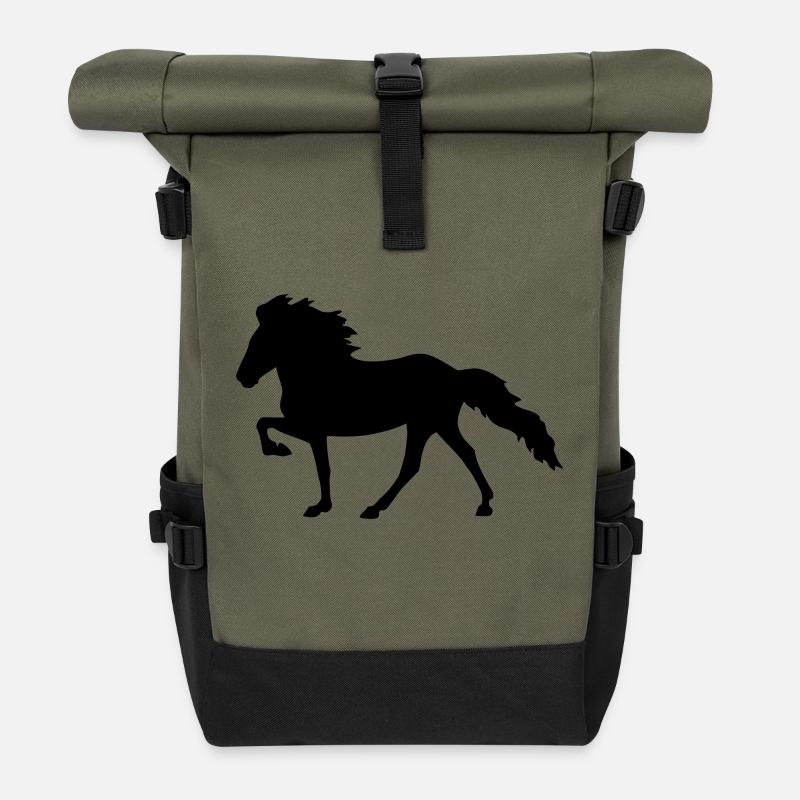 Isländer Tölt - Rolltop Rucksack - Olive/Schwarz