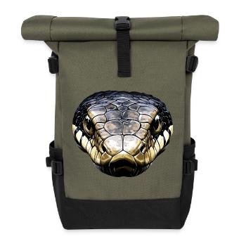 serpent, python, cobra, serpent à sonnettes, serpents - Sac à dos roll top - olive/noir - Devant