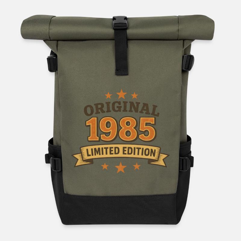 Vintage 1985 Limited Edition Design - Rolltop Rucksack - Olive/Schwarz