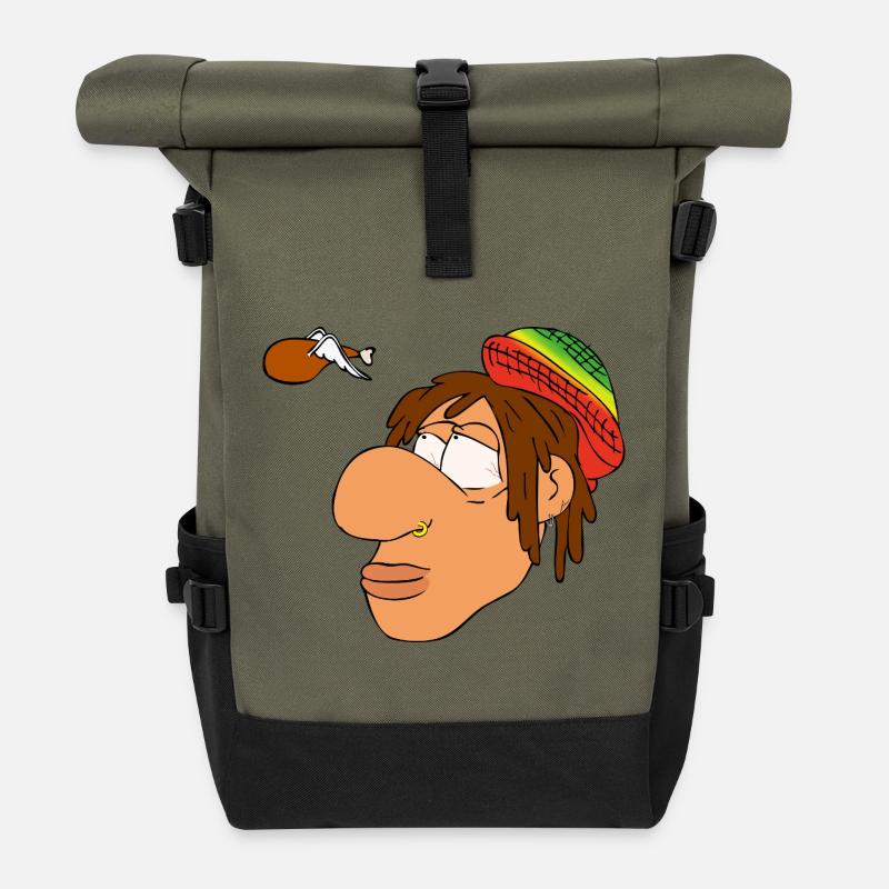 KNOLLE Dream about Chicken Dinner - Rolltop Rucksack - Olive/Schwarz