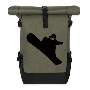 Planche à neige - Sac à dos roll top - olive/noir - Devant