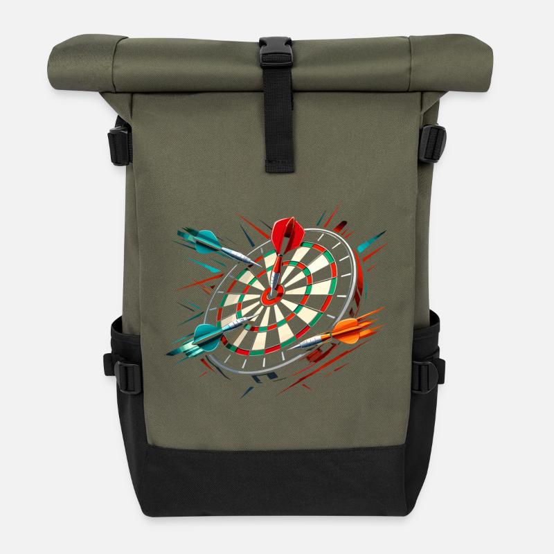 Dart Lustig Geschenk - Rolltop Rucksack - Olive/Schwarz