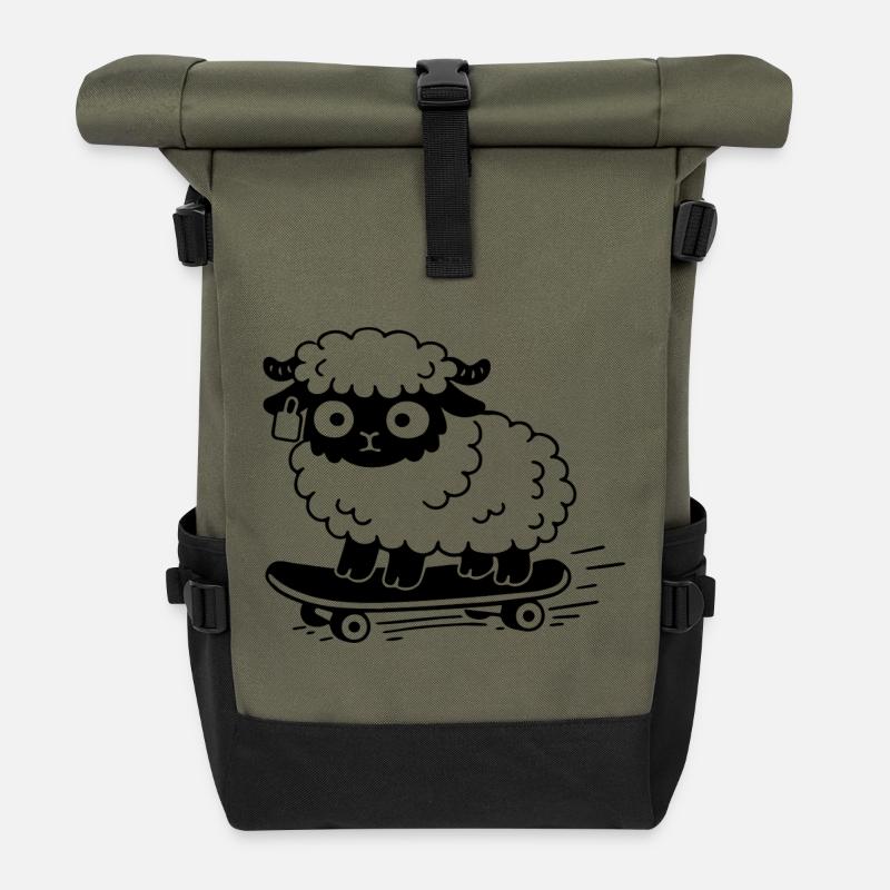 Sheep Skate - Rolltop Rucksack - Olive/Schwarz