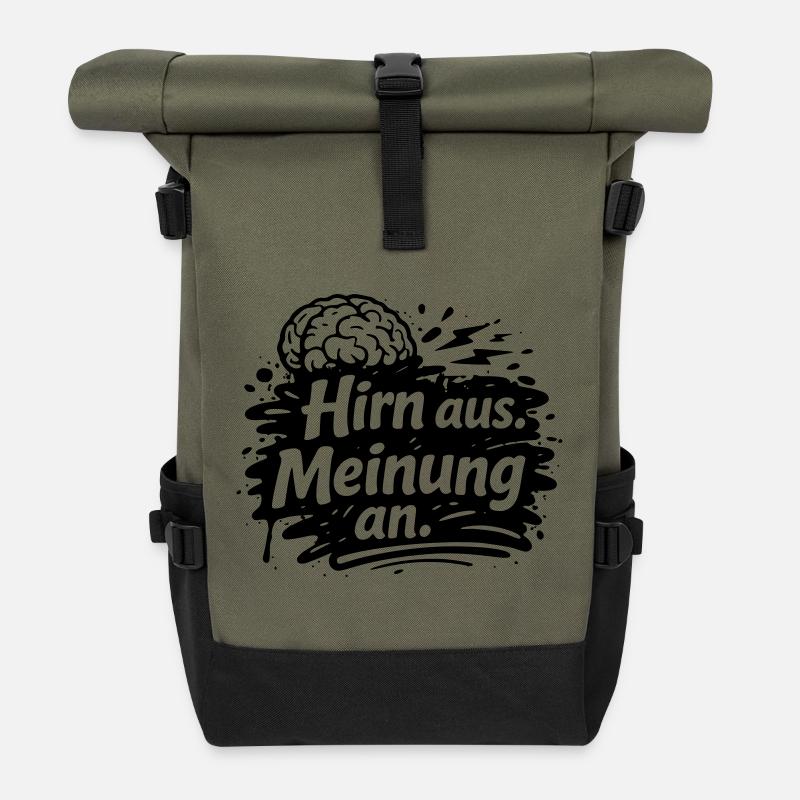 Brain from opinion on - Roll Top Backpack - olive/black