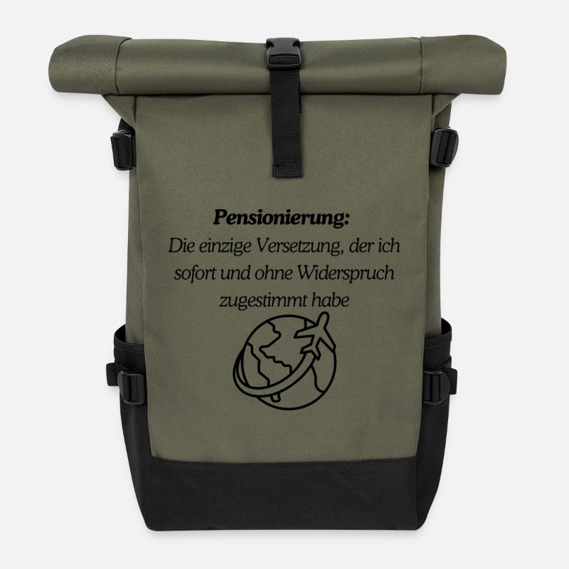 Finally pension - Roll Top Backpack - olive/black