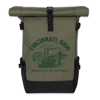 Cincinnati Dampfschiff Erbe - Rolltop Rucksack - Olive/Schwarz - Vorne