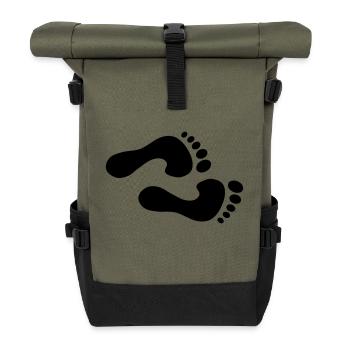 Füße - Rolltop Rucksack - Olive/Schwarz - Vorne
