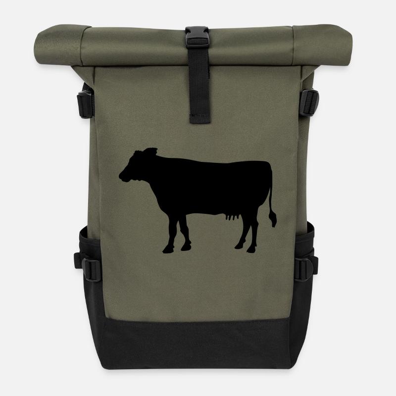 eine Kuh - Rolltop Rucksack - Olive/Schwarz
