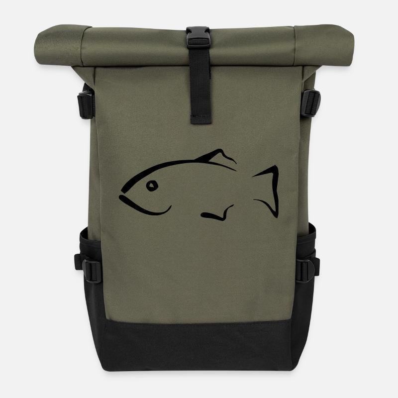 Fisch - Rolltop Rucksack - Olive/Schwarz