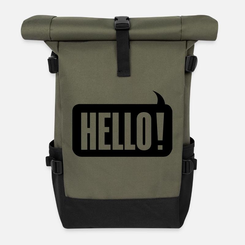 Hello! - Sac à dos roll top - olive/noir