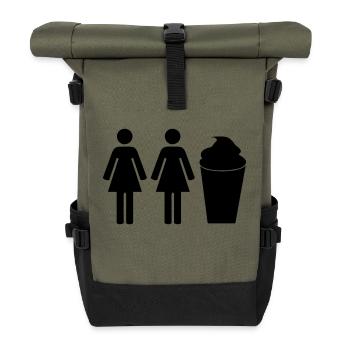 2 girls 1 cup - Roll Top Backpack - olive/black - Front