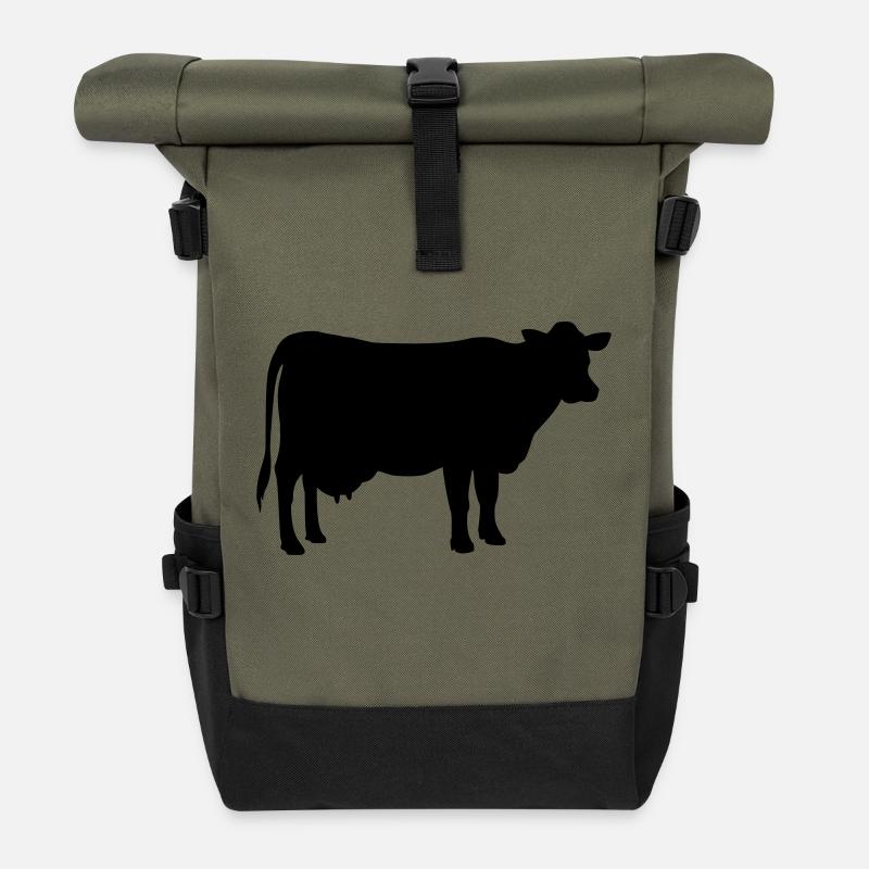 Vache - Sac à dos roll top - olive/noir