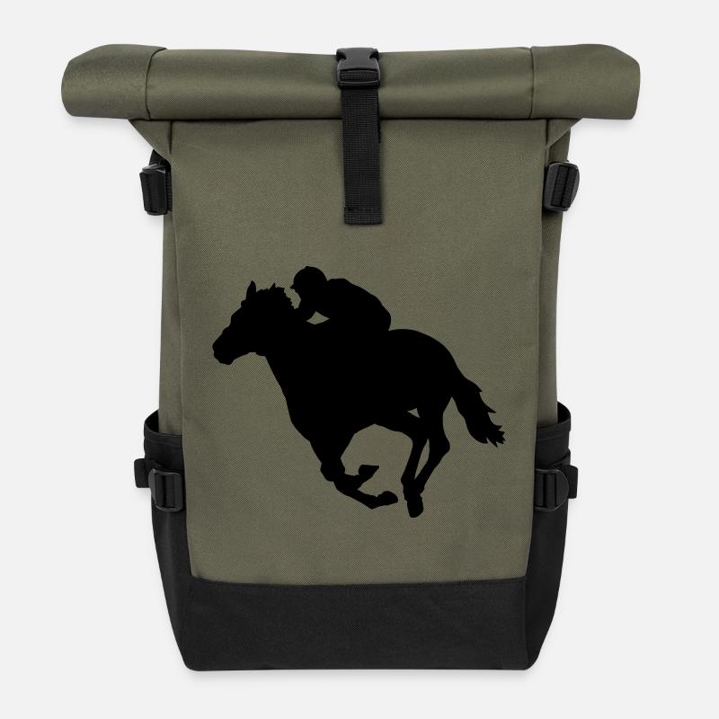 Pferderennen - Rolltop Rucksack - Olive/Schwarz