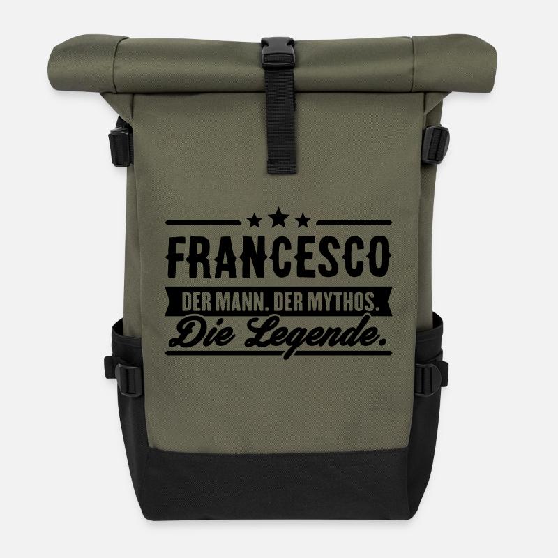 Man Myth Legend Francesco - Sac à dos roll top - olive/noir