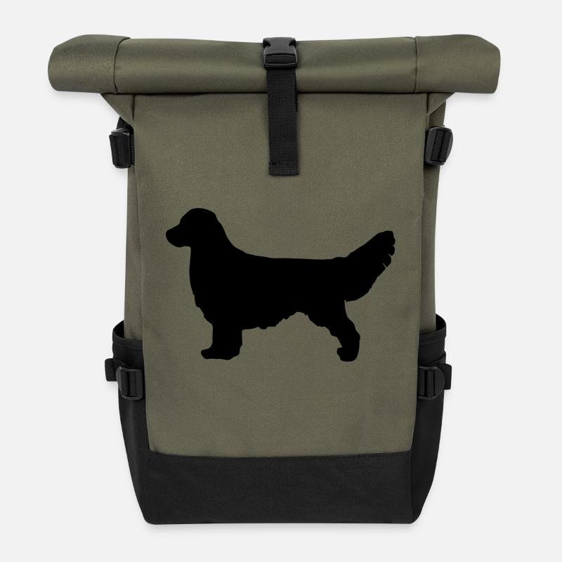 GOLDEN RETRIEVER Silhouette - Rolltop Rucksack - Olive/Schwarz