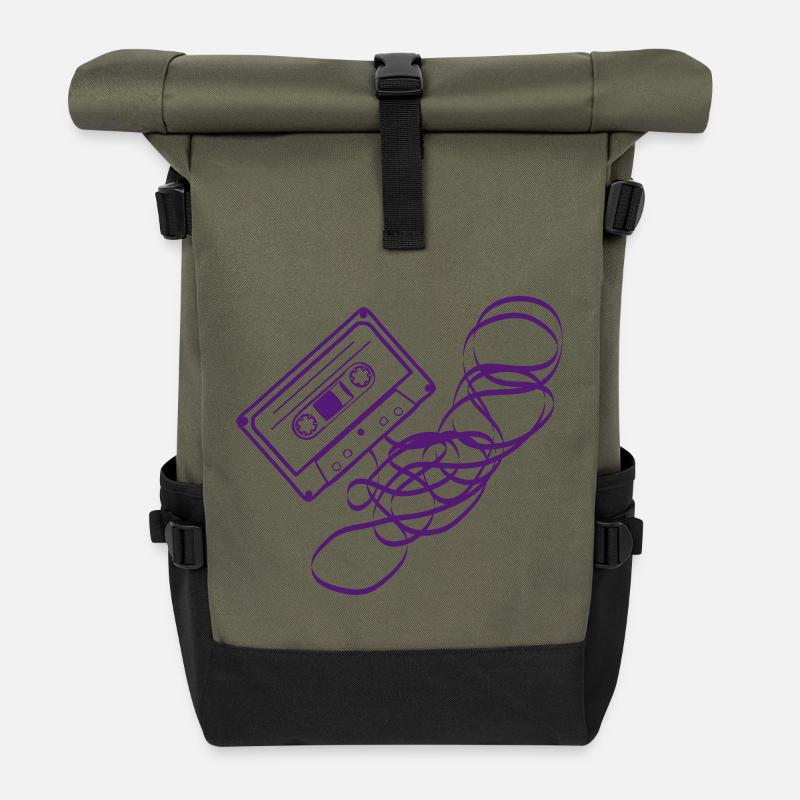 Cassette Salat - Rolltop Rucksack - Olive/Schwarz
