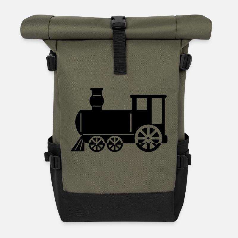 dampflok - Rolltop Rucksack - Olive/Schwarz