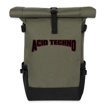 Acid Techno - Roll Top Backpack - olive/black - Front
