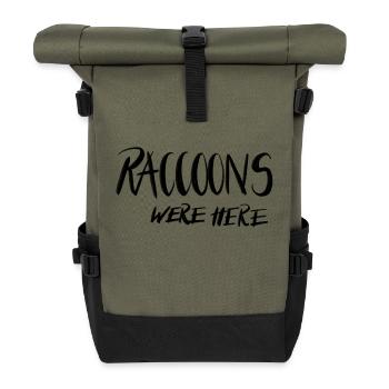 RACCOONS WERE HERE - Rolltop Rucksack - Olive/Schwarz - Vorne