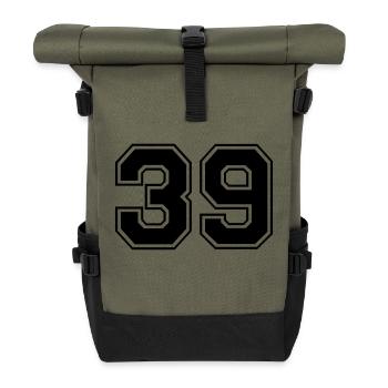 39 - Roll Top Backpack - olive/black - Front