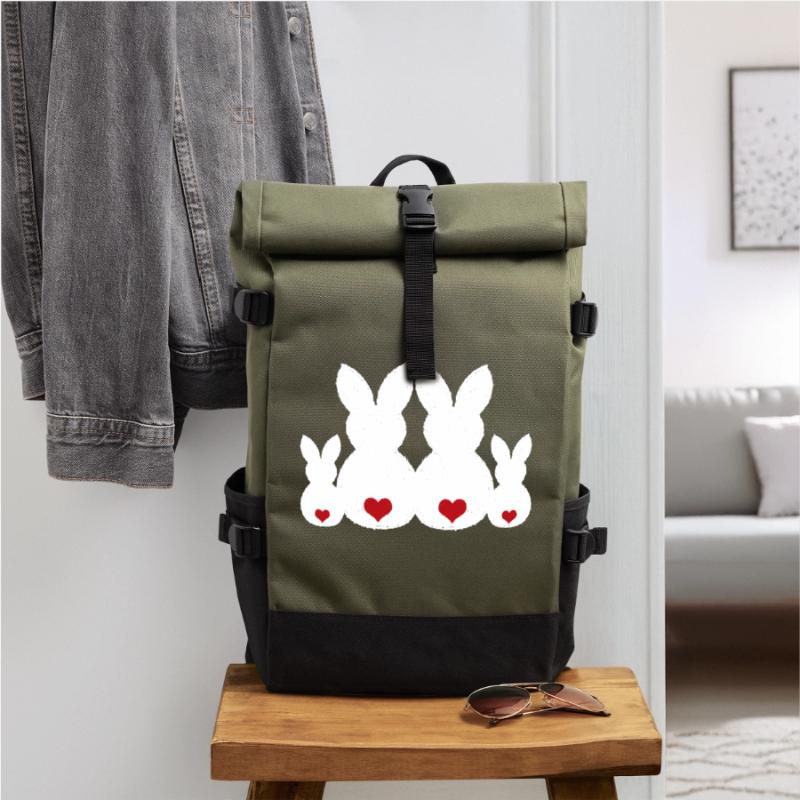 Rabbit family Rabbit Easter bunny Easter Easter present Roll Top Backpack