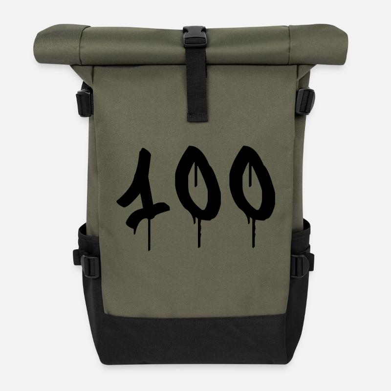 Graffiti : 100 - Rolltop Rucksack - Olive/Schwarz