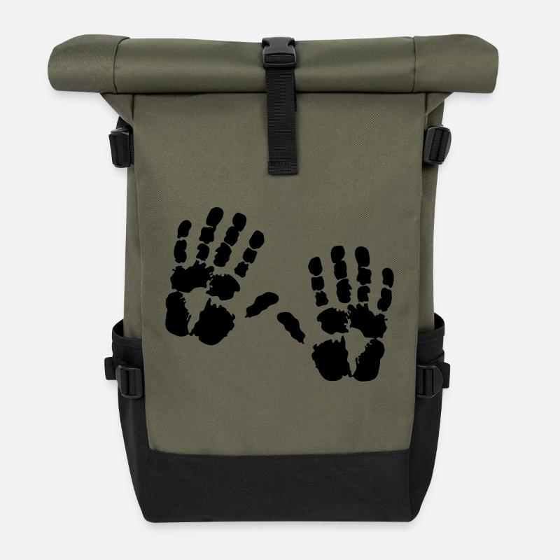 Don't touch me - Rolltop Rucksack - Olive/Schwarz