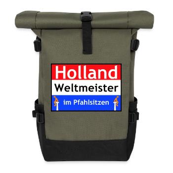 Hollande - Sac à dos roll top - olive/noir - Devant