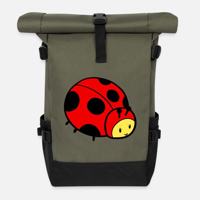 Young ladybug - Roll Top Backpack - olive/black