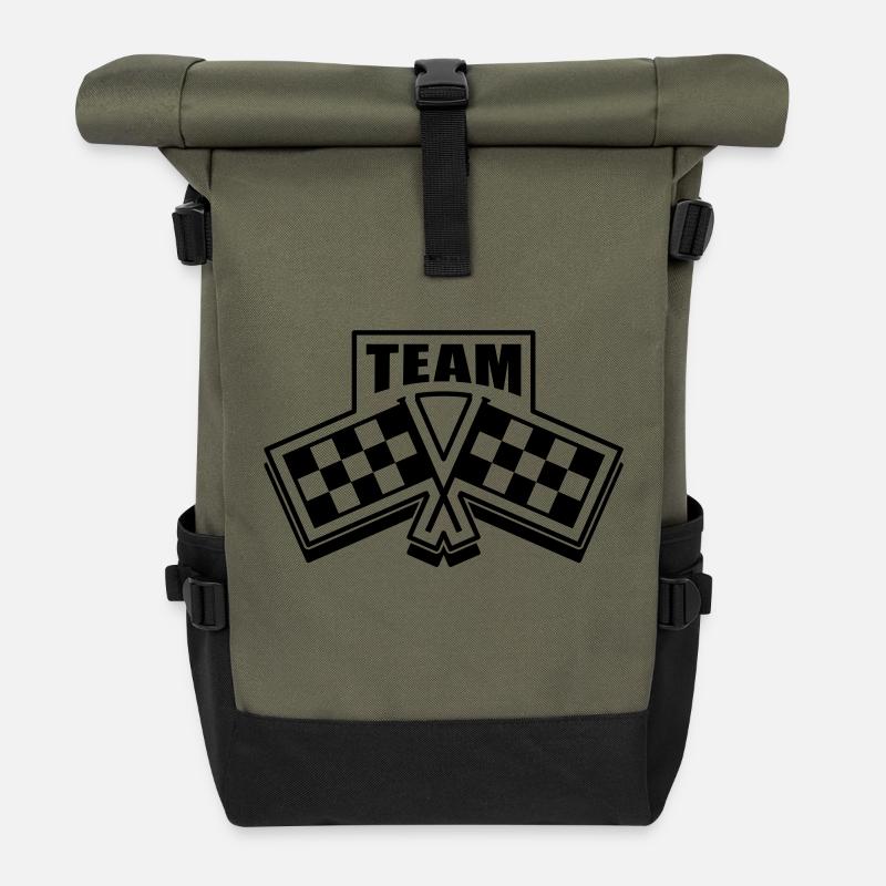 racing_team__f1 - Sac à dos roll top - olive/noir