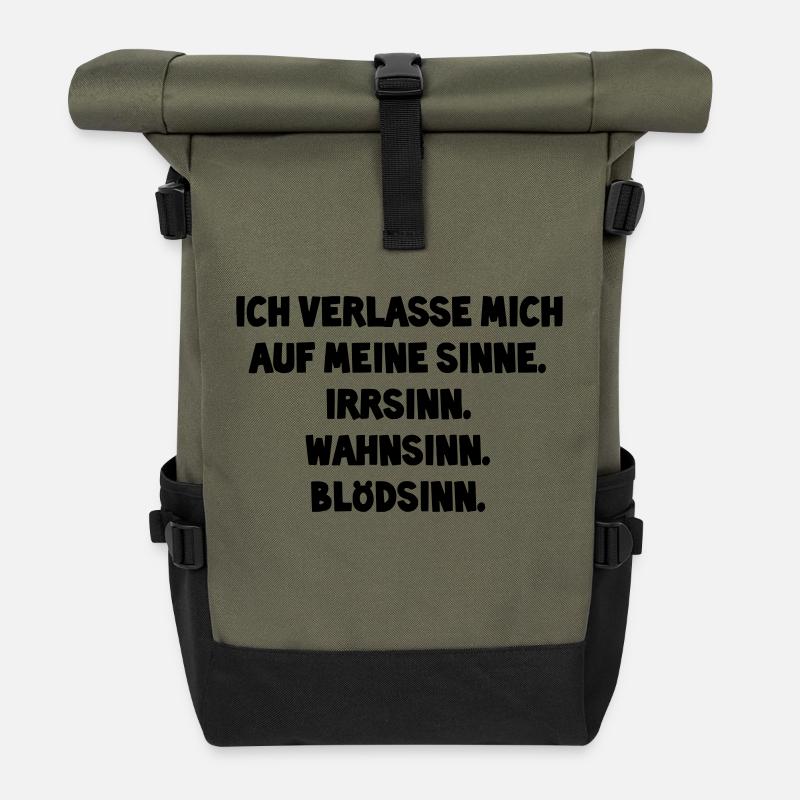 Je m'appuie sur mes sens - Sac à dos roll top - olive/noir