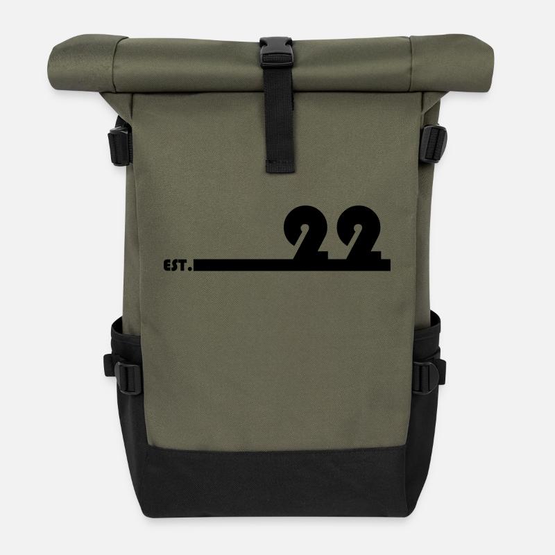 22_Black - Rolltop Rucksack - Olive/Schwarz