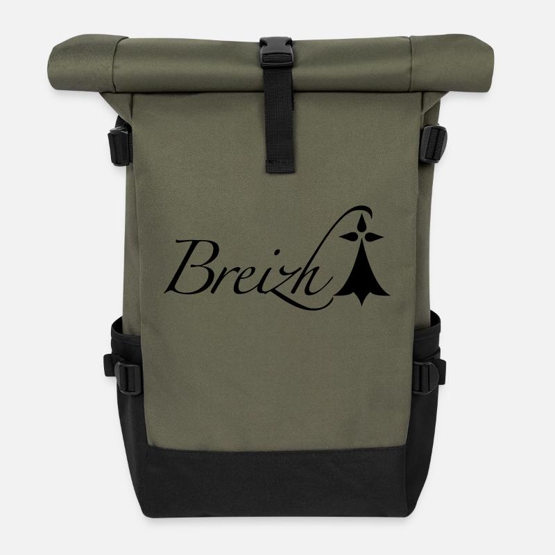 Breizh Bretagne - Sac à dos roll top - olive/noir