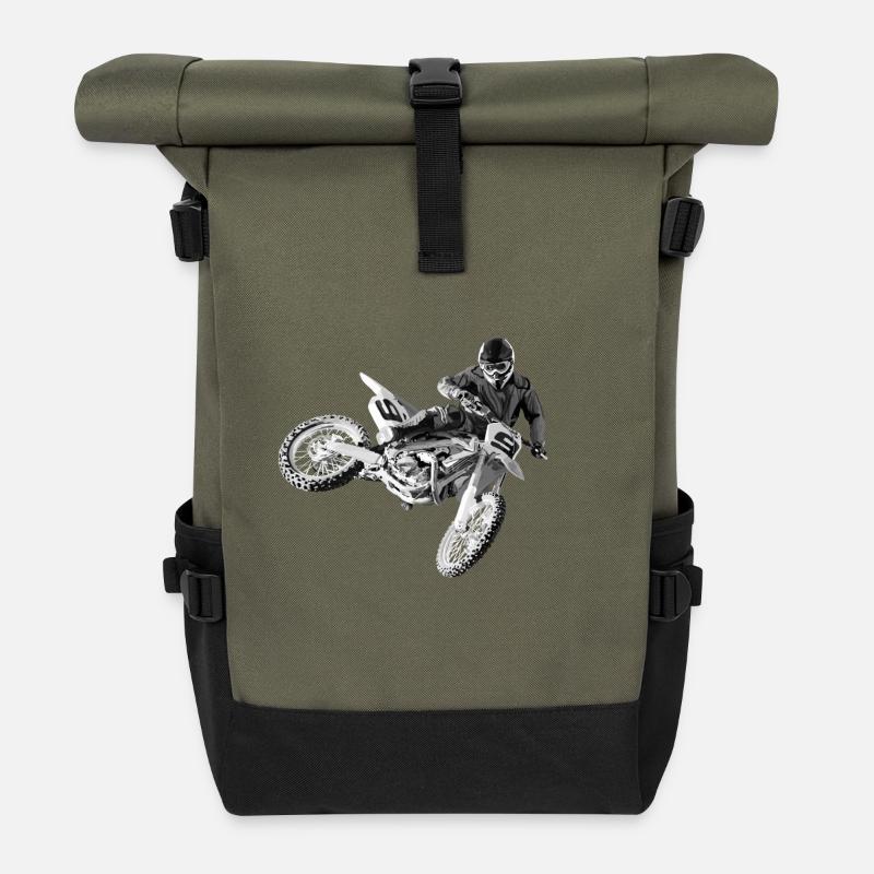 motocross - Rolltop Rucksack - Olive/Schwarz