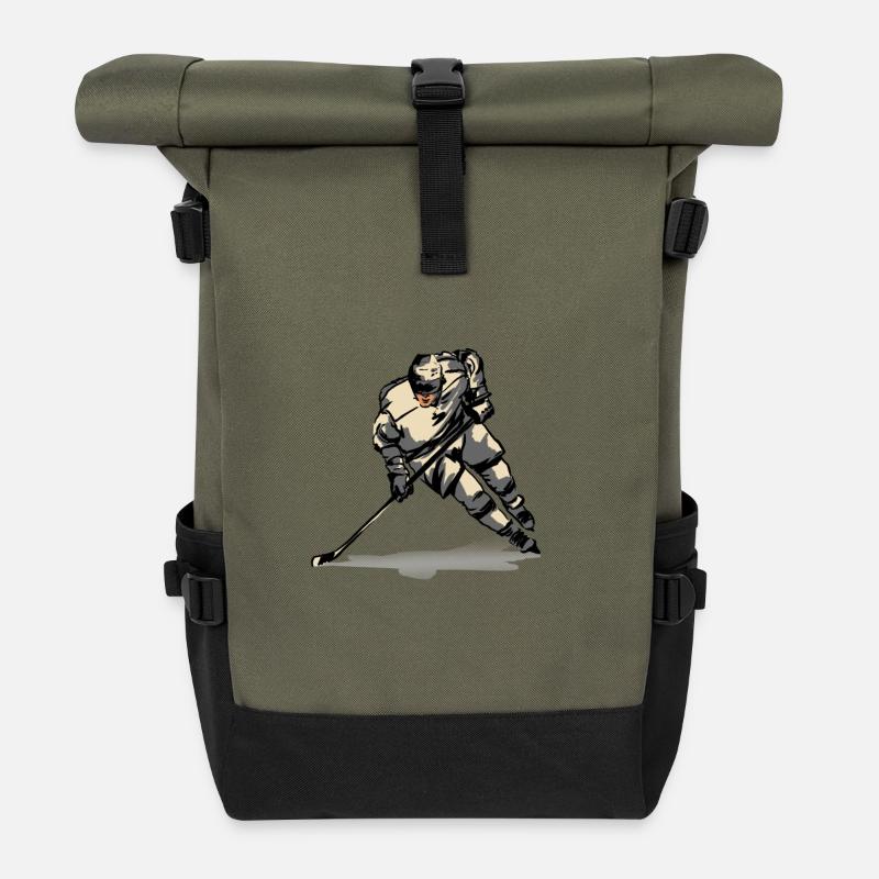 Eishockey - Rolltop Rucksack - Olive/Schwarz