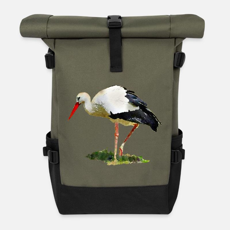 storch vogel - Rolltop Rucksack - Olive/Schwarz