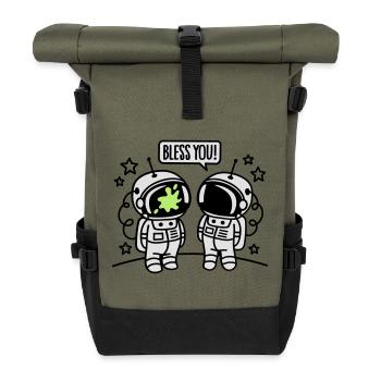 Bless you! - Roll Top Backpack - olive/black - Front